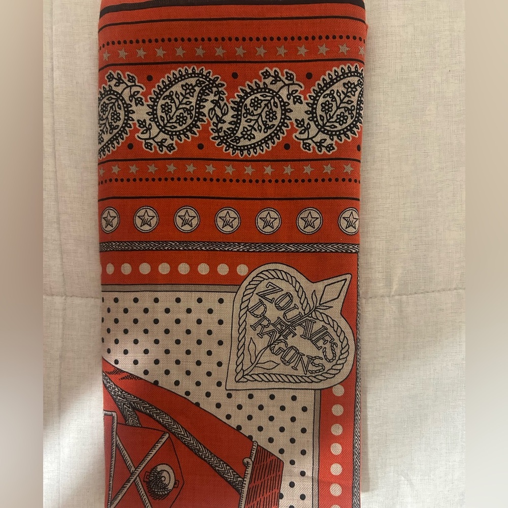 Hermès Shawl Huge 140 Zouaves et Dragons Exclusive Rouge Grenadine